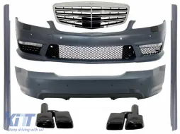 image-41-Body Kit suitable for Mercedes W221 S-Class (2005-2011) S63 S65 Design with Front Grille and Exhaust Muffler Tips