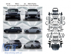 Body Kit suitable for Porsche Cayenne 9Y0.1 2018-2023 Upgrade to 2024+ 9Y0.2 Turbo GT Look - CGRBKP6040585