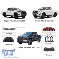 Body Kit suitable for Toyota Hilux Revo 2016-2019 Upgrade to Tundra 2021+ Look - CGRBKT6040281