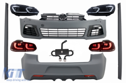Body Kit suitable for VW Golf VI 6 MK6 (2008-2013) R20 Design with Exhaust System Catback - COCBVWG6R20PDCRCSH