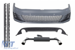 Body Kit suitable for VW Golf VII 7 2013-2016 GTI Design with Complete Exhaust System - COCBVWG7GTIESB