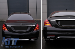 
Body Kit teljes LED hátsó lámpákkal és fekete kipufogóvégekkel Mercedes S-osztály W222 (2013-06.2017) modellekhez, S63 Dizájn-image-6074050