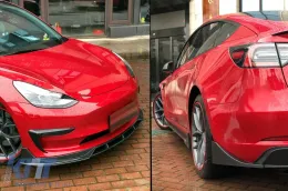 Body Kit Tesla Model 3 (2017-) Első lökhárító spoiler, diffúzor és küszöb spoiler, szénszálas-image-6085787