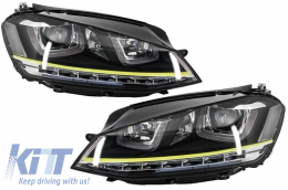
Body kit VW Golf 7 VII (2012-2017) modellekhez, R400 Dizájn, Első lámpa 3D LED nappali menetfény és futófényes irányjelző-image-6000176