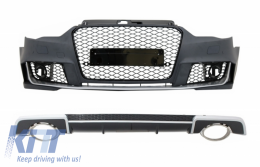 Body Kit with Diffuser and Exhaust Tips suitable for Audi A3 8V Sedan Cabrio (2012-2015) RS3 Design - COCBAUA38VRSRD
