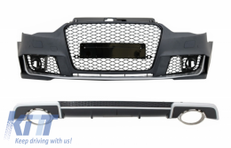 Body Kit with Diffuser & Exhaust Tips suitable for AUDI A3 8V Sedan Cabrio (2012-2015) RS3 Design - COCBAUA38VRSRD