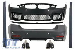 image-10-Body Kit with Dual Twin Exhaust Muffler Tips suitable for BMW F30 (2011-2019) EVO II M3 CS Style Without Fog Lamps