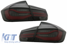 Body Kit with Dual Twin Exhaust Muffler Tips suitable for BMW 3 series F30 (2011-2019) and LED Taillights Dynamic Sequential Turning Light EVO II M3 CS Design-image-6065119
