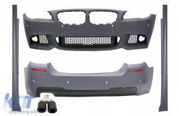 Body Kit with Exhaust Muffler Tip Matte Carbon Fiber Inlet 5.8 cm Left Side suitable for BMW 5 Series F10 (2011-2014) M-Technik Design - COCBBMF10MTKLT