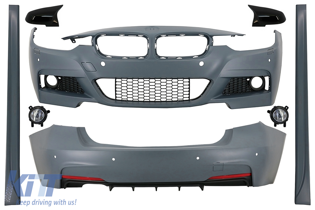 Karosszériakészlet ködfényvetítőkkel és tükörborításokkal, alkalmas BMW 3-as sorozatú F30 (2011-2019) M-Technik Designhoz