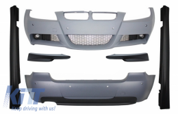 image-7-Body Kit with Front Bumper Splitters Spoiler suitable for BMW 3 Series Touring E91 LCI (2008-2011) M-Technik M-Sport M-Tech Design
