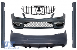 Body Kit with Front Grille suitable for Mercedes C-Class W204 (2007-2014) Facelift C63 GT-R Panamericana Design - COCBMBW204C63FGCN