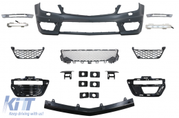Body Kit with Front Grille suitable for Mercedes C-Class W204 (2007-2014) Facelift C63 GT-R Panamericana Design-image-6075837