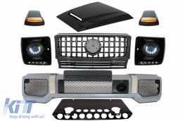 Body Kit with Grille suitable for Mercedes G-Class W463 (2005-2012) GT-R Panamericana Design LED Bi-Xenon Headlights