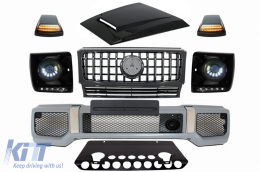 image-9-Body Kit with Grille suitable for Mercedes G-Class W463 (2005-2012) GT-R Panamericana Design LED Bi-Xenon Headlights