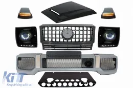 image-67-Body Kit with Grille suitable for Mercedes G-Class W463 (2005-2012) GT-R Panamericana Design LED Bi-Xenon Headlights