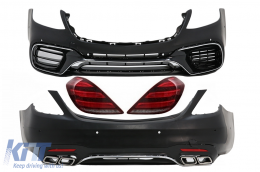 image-64-Body Kit with Taillights Full LED with Sequential Dynamic Turning Lights suitable for Mercedes S-Class W222 (2013-06.2017) S63 Design