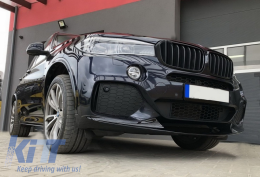 Body Kit Предна Броня , устни и въздушен дифузьор и Калъфи за огледала, подходящи за BMW X5 F15 (2014-2018) Aero Package M Technik Спорт Дизайн Piano Black-image-6078492