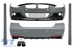image-29-Bodykit Auspuff Tipp Kohlenstoff Links für BMW 3 F30 11-14 F30 LCI Facelift 15+ M Look