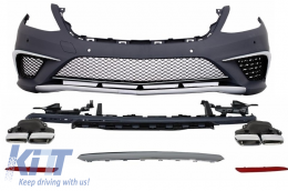 image-72-BodyKit Bumper für Mercedes W222 S-Klasse 13-17 Stoßstange Auspuff S63 Look