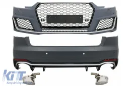 image-33-BodyKit für Audi A4 B9 8W 16-18 RS4 Look Stoßstange Endrohre Kühlergrill Diffusor