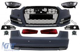 image-20-Bodykit für AUDI A6 C7 4G Limousine 11-2017 Umbau auf 2018 Design Stoßstange Lichter Kühlergrill