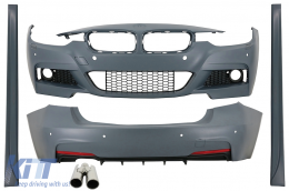 BodyKit für BMW 3er F30 11-19 M-Tech Look Stoßstange Seitenschweller Endrohre-image-5993053