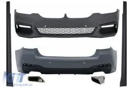 image-37-Bodykit für BMW 5er G30 17-19 Stoßstange Stoßfänger Auspuff Endrohre M-Tech Look