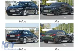 Bodykit für BMW 5er G30 LCI 2020+ M5 Look Gitter Seitenschweller Schalldämpfer Tipps-image-6277721