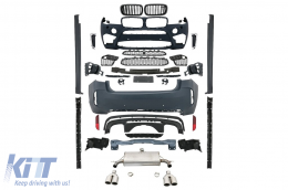 Bodykit für BMW X6 F16 2015-2020 X6M Design M-Paket Stoßstange Seitenschweller Auspuffanlage-image-6089451