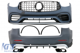 image-55-Bodykit für Mercedes GLC SUV Facelift X253 Facelift 20+ GLC63 Look Schwarz Silber