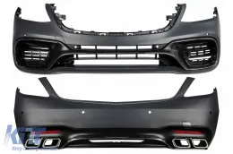 image-13-Bodykit für Mercedes S-Klasse W222 Facelift 13-08.20 Stoßstange Auspuff S63 Look Endrohre
