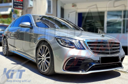 Bodykit für Mercedes S-Klasse W222 Facelift 13-08.20 Stoßstange Auspuff S63 Look Endrohre-image-6128147