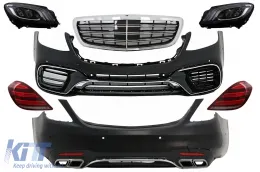 image-51-BodyKit für Mercedes S W222 13-06.17 MOPF S63 Look Stoßstange Kühlergrill Rücklichter