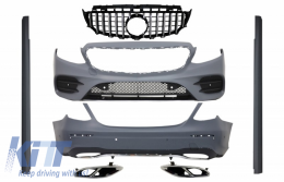 image-27-BodyKit für Mercedes W213 16-19 GTR E43 E53 Look Stoßstange Kühlergrill Schwarz Chrom