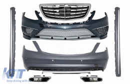 Bodykit für Mercedes W222 S-Klasse 13-17 Stoßstange Auspuffblenden S65 Design LWB-image-6087792