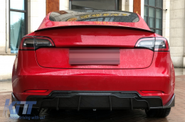 Bodykit für Tesla Model 3 17+ Frontstoßstange Lippe Diffusor Seitenschweller Kohlenstoff Look-image-6085788