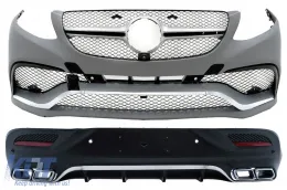image-72-Bodykit Stoßstange für Mercedes GLE Coupe C292 2015-2019 Endrohre Kühlergrill