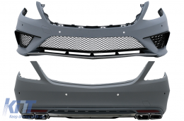 image-77-Bodykit Stoßstange für Mercedes S-Klasse W222 13-06.17 S63 Design Auspuff-Schalldämpfer-Tipps Endrohre