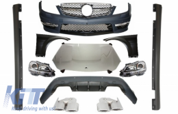 image-8-Bodykit Umbau für Mercedes W204 07-14 Scheinwerfer C-Klasse Facelift C63 Look