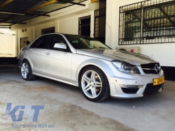 Bodykit Umbau für Mercedes W204 07-14 Scheinwerfer C-Klasse Facelift C63 Look-image-5995081