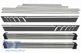 image-12-Bočne stepenice s dodatnim letvicama na Lajsne trake za vrata Brušeni aluminij i bočne naljepnice Naljepnica Vinyl Mat crna pogodna za MERCEDES G-Klasa W463 (1989-2017)