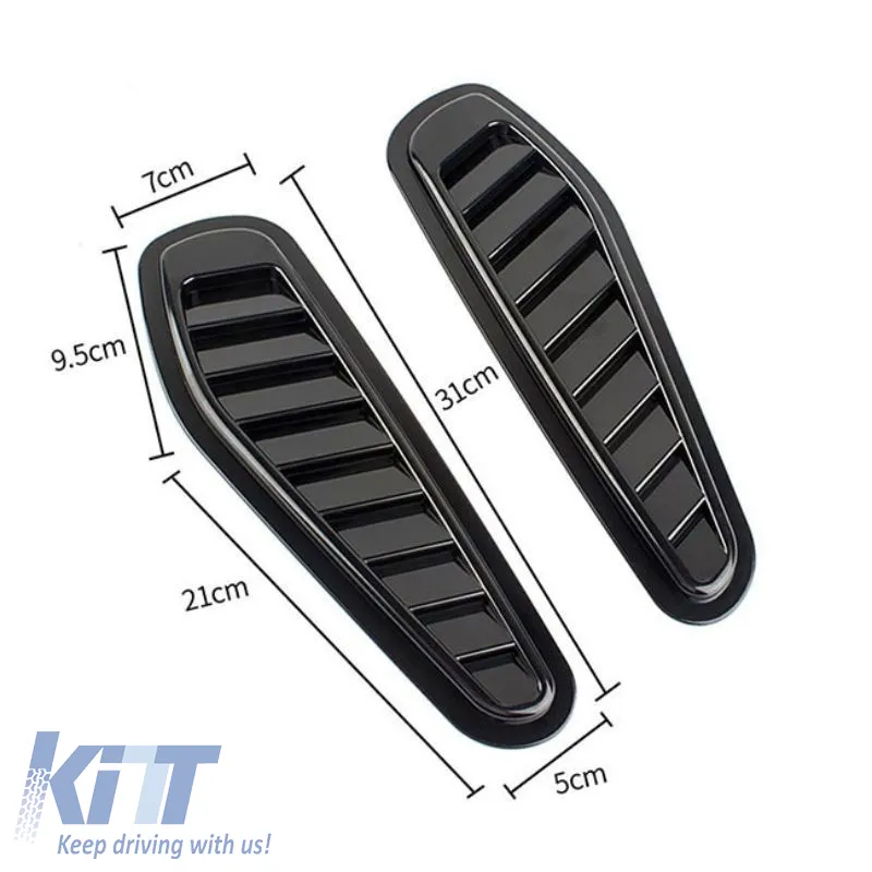 Bonnet Air Vent suitable for BMW GTR Style 33 x 11 x 1.5cm Black 2 Pcs