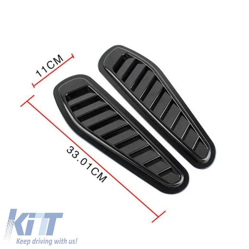 Bonnet Air Vent suitable for BMW GTR Style 33 x 11 x 1.5cm Black 2 Pcs