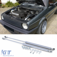 Bonnet lifters dampers chrome pair for VW Golf 2 83-92