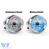 Boostdruckanzeige, zusätzliches Installationsinstrument, 52mm, verchromt, blau beleuchtet-image-6192944