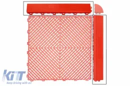 image-19-Bordures Rampe pour Garage Carreaux sol Emboîtables Revêtement Sol Modulaire Rouge