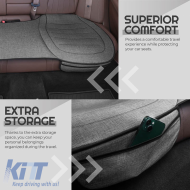 Bottom Seat Cushion Suitable for Otom With Front Pockets from Linen Fabric Smoke Grey CRLN-102 1 Piece