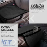 Bottom Seat Cushion With Front Pocket Otom From Linen Fabric Black CBLN-101 1 Piece-image-6311548