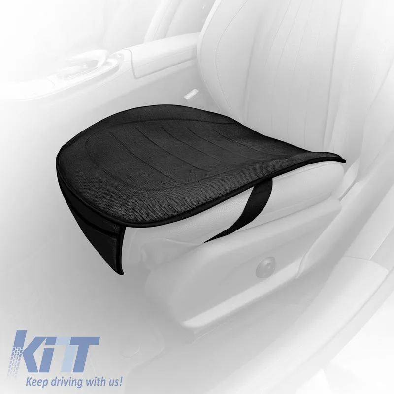 Bottom Seat Cushion With Front Pocket Otom From Linen Fabric Black CBLN-101 1 Piece
